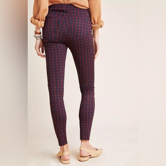ANTHROPOLOGIE X SANCTUARY FINCHLEY PLAID LEGGINGS RED AND NAVY ANTHRO BOHEMIAN - Picture 4 of 13